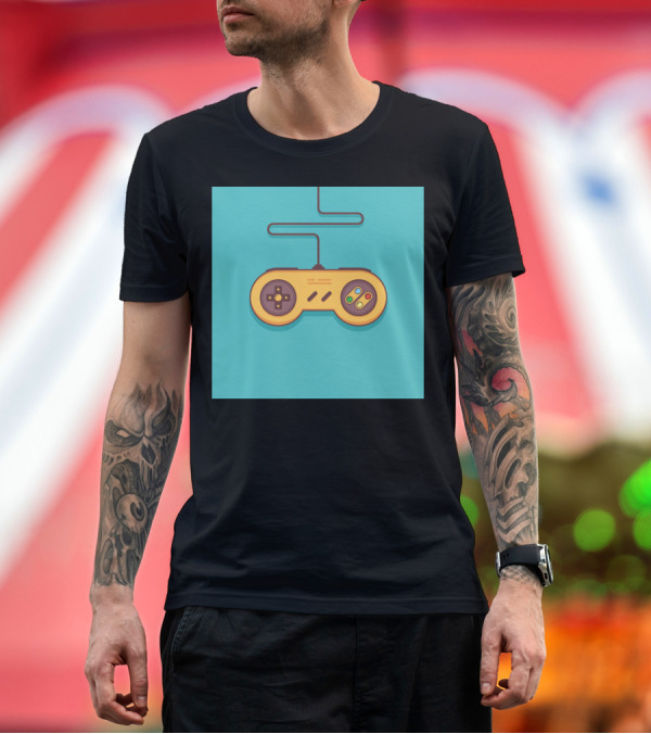 Premium T-Shirt: Retro Gaming Console Yellow Controller Vintage T-Shirt Retro Gaming Console Yellow Controller Vintage T-Shirt
