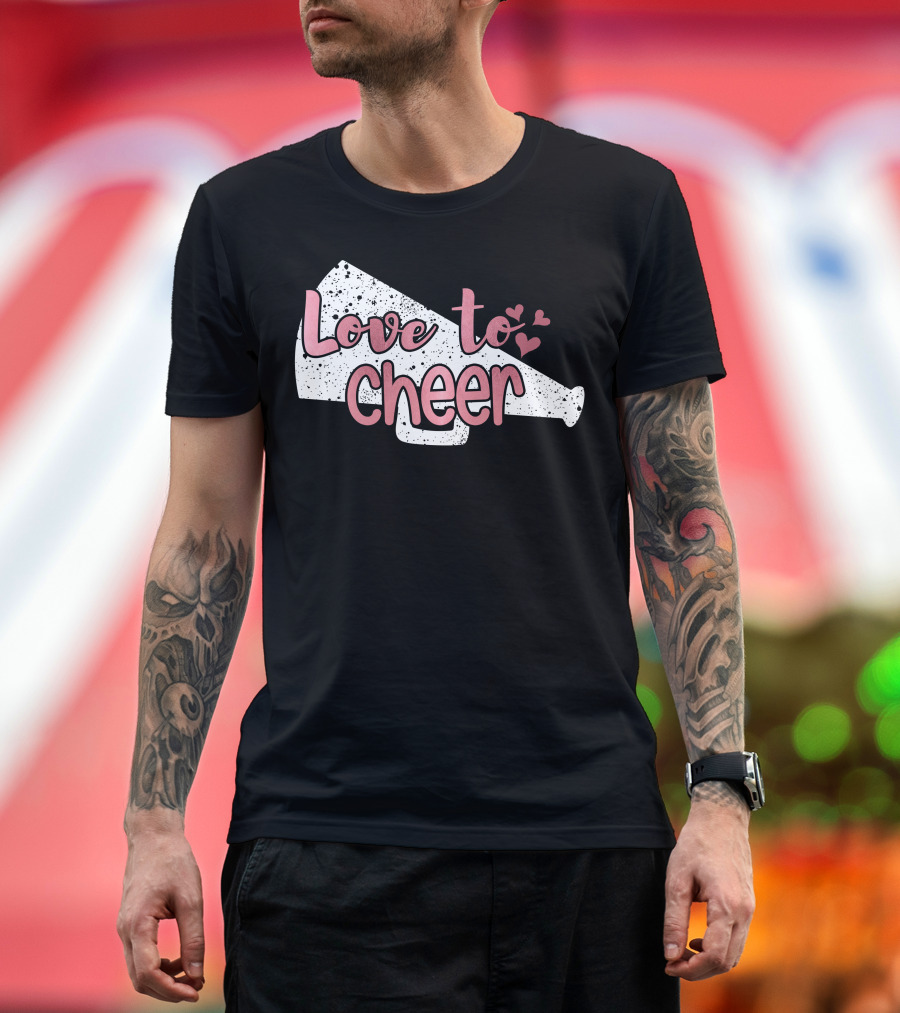 Love to Cheer Megaphone with Hearts T-Shirt