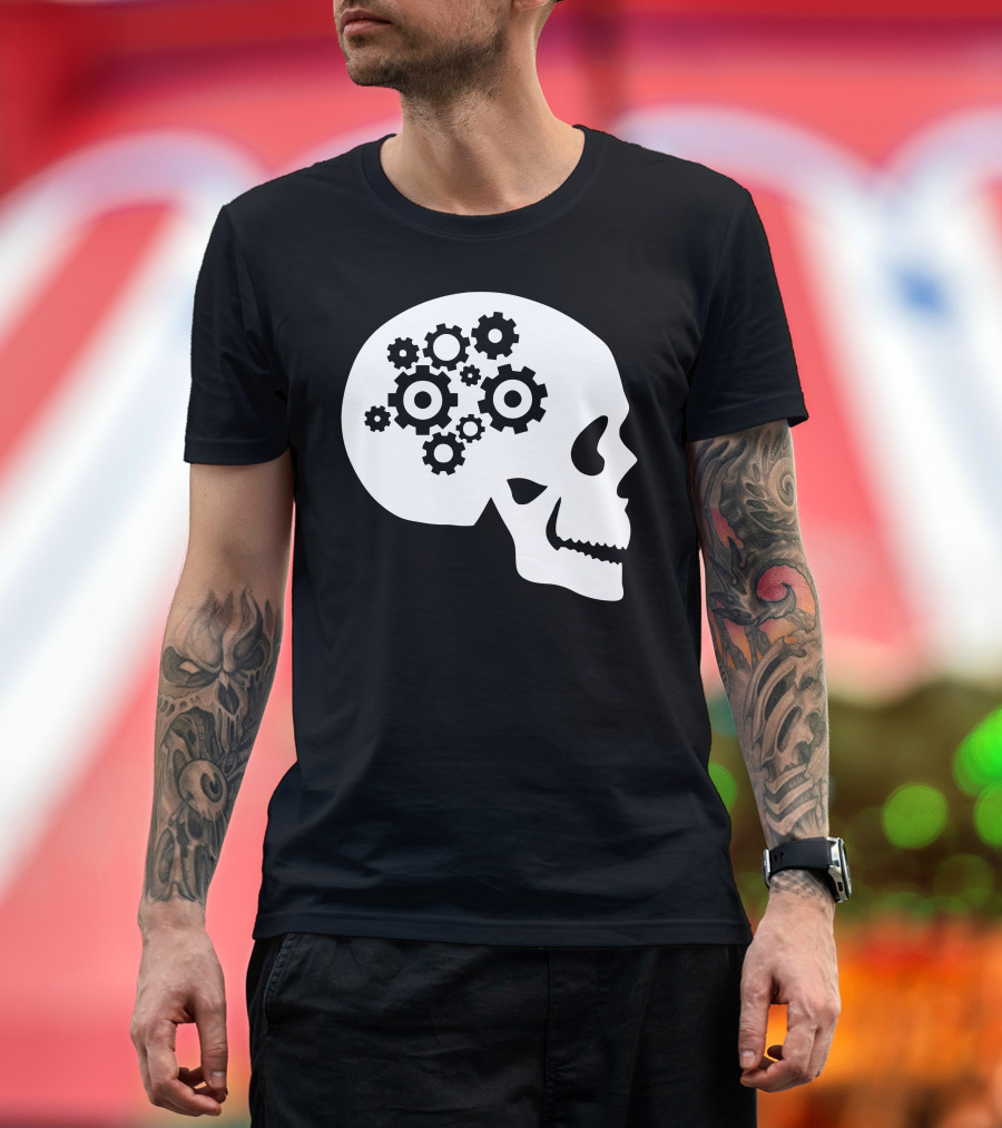 Mechanic Brain Gear Skull T-Shirt
