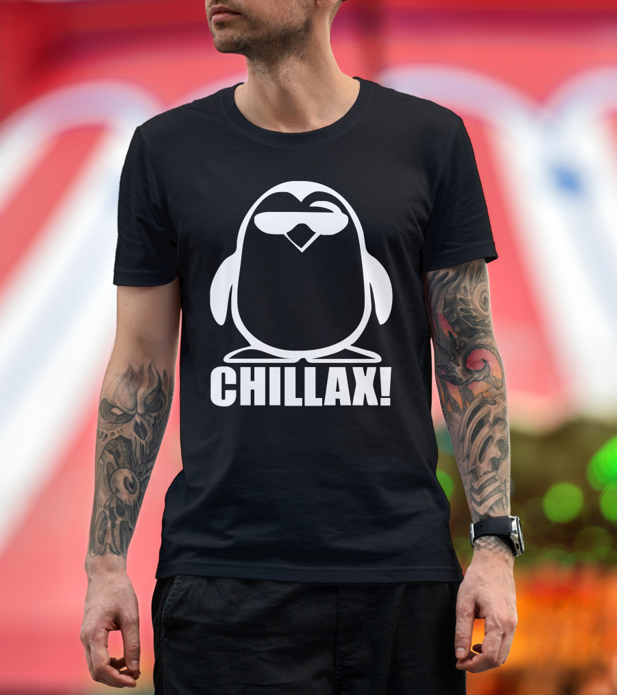 Chillax Penguin Funny New T-Shirt