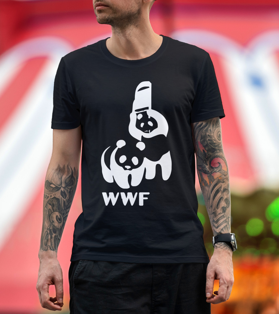 WWF Funny Panda Bear Banksy Wrestling T-Shirt