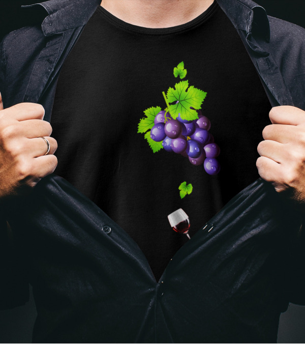 Wisely Ingesting Nutrition Everyday Cheers Wine Made From Grapes Powerful Antioxidants T-Shirt
