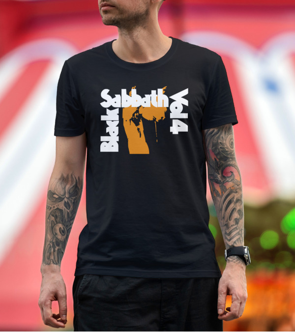 Premium T-Shirt: Black Sabbath Vol 4 Iconic Orange T-Shirt Black Sabbath Vol 4 Iconic Orange T-Shirt