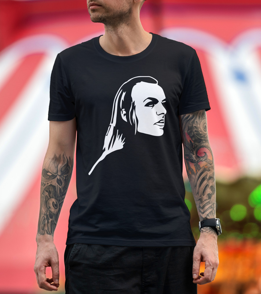 Brian Eno Minimalist Black and White Profile T-Shirt