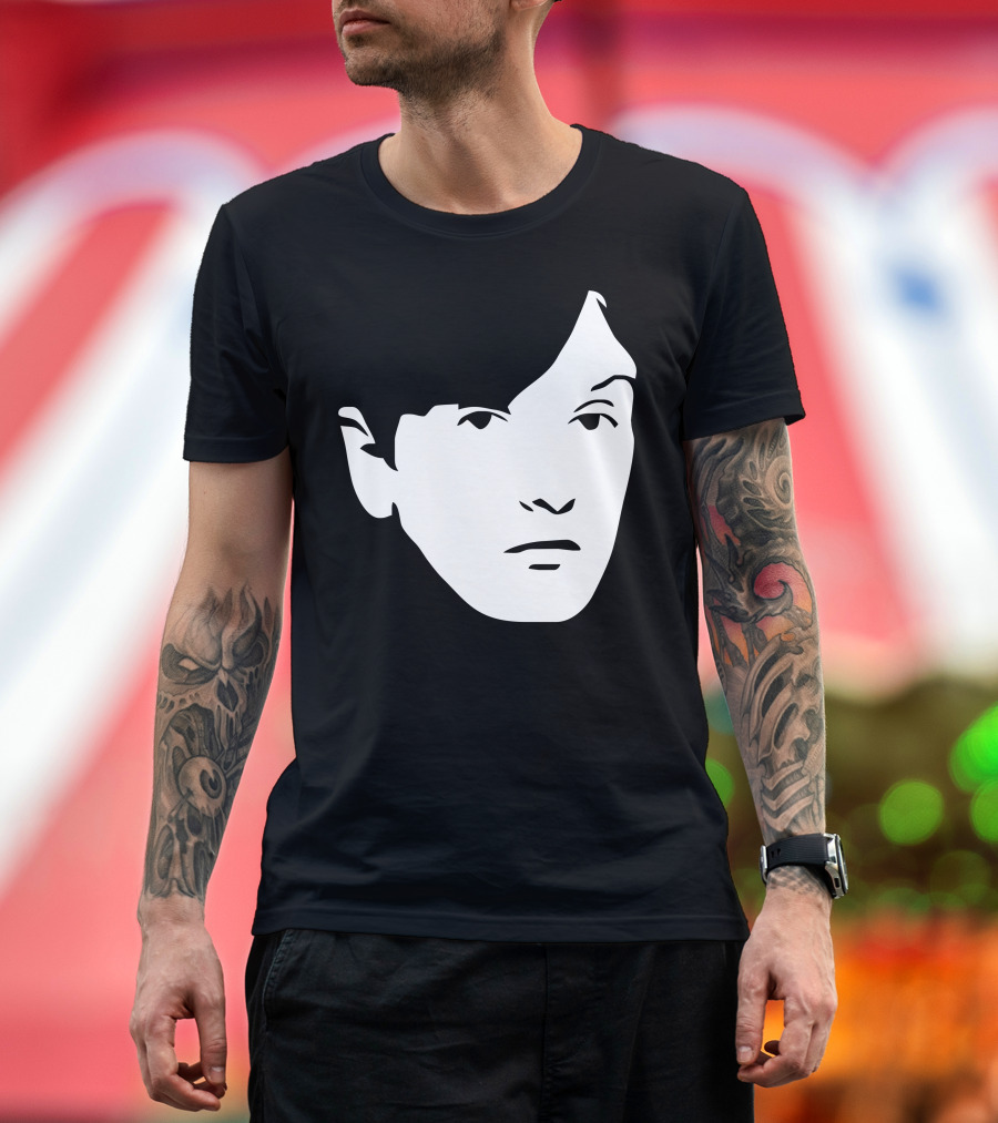 Jarvis Cocker Monochrome Minimalist Face T-Shirt