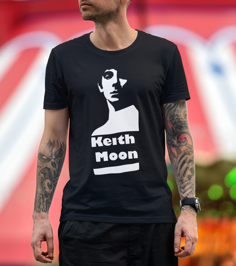 Keith Moon Monochrome Silhouette emulating iconic T-Shirt