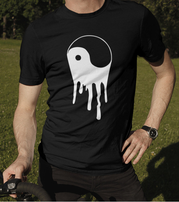 Yang And Yin Dripping Chinese Symbol Fashion Geek Yin-Yang Samurai T-Shirt
