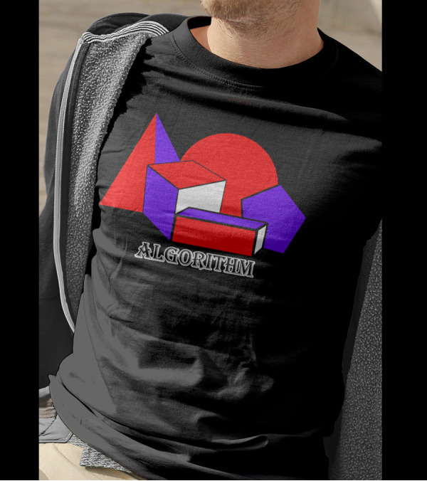 Algorithm Geometric Shapes Cube Triangle Circle Pentagon T-Shirt