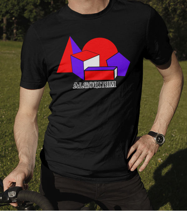 Algorithm Geometric Shapes Cube Triangle Circle Pentagon T-Shirt