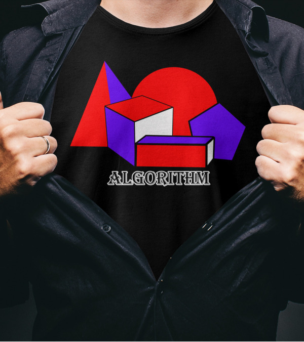 Algorithm Geometric Shapes Cube Triangle Circle Pentagon T-Shirt