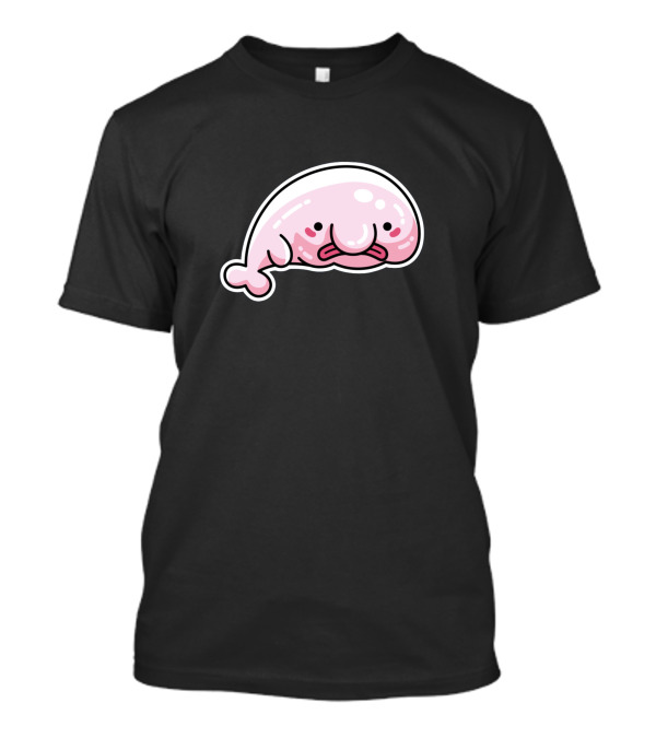 Cute Blobfish Sticker Style Cartoon T-Shirt