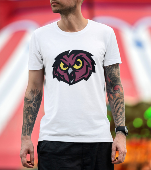 Premium T-Shirt: Owl Face Logo with Intense Yellow Eyes T-Shirt Owl Face Logo with Intense Yellow Eyes T-Shirt
