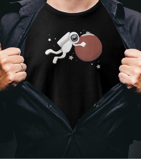 Grover Astronaut Adventure On Mars Hugging Planet With Stars T-Shirt