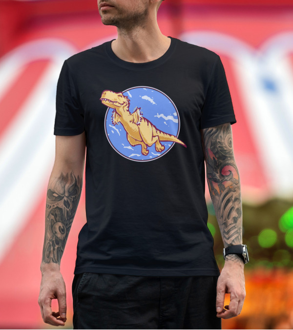 Premium T-Shirt: I Believe I Can Fly Dinosaur Shirt Funny Cartoon T-Rex Sky T-Shirt I Believe I Can Fly Dinosaur Shirt Funny Cartoon T-Rex Sky T-Shirt