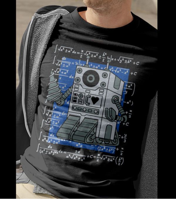 Mathematics Robot With Mathematical Equations T-Shirt