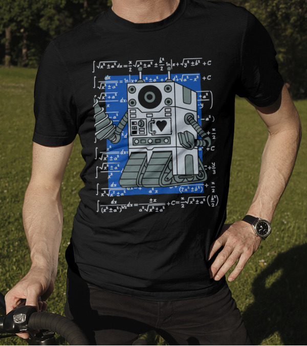 Mathematics Robot With Mathematical Equations T-Shirt