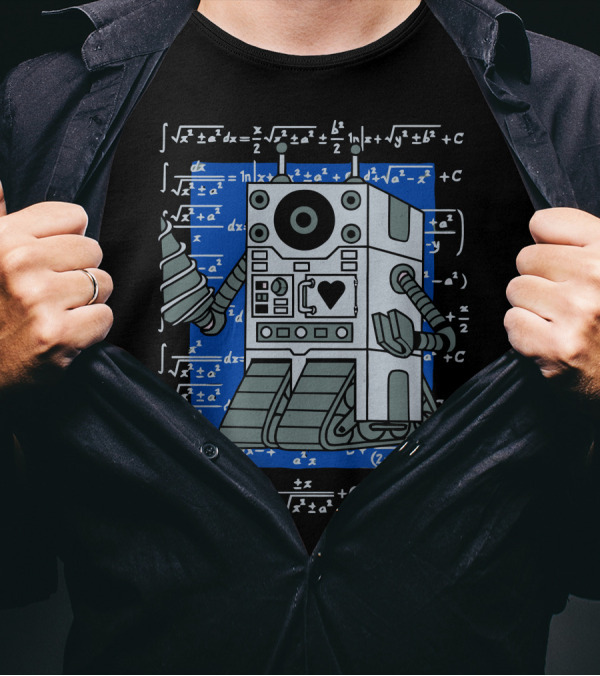 Mathematics Robot With Mathematical Equations T-Shirt
