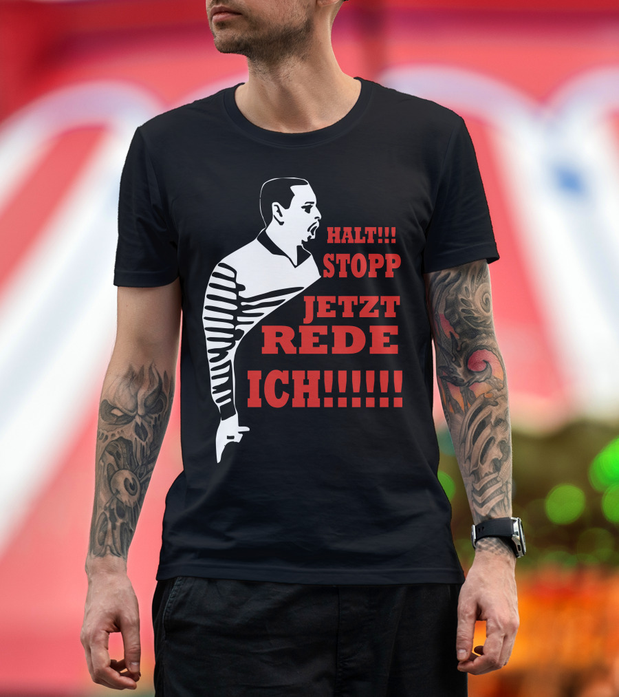 Halt Stopp Jetzt Rede Ich Iconic Frauentausch Phrase Fun T-Shirt