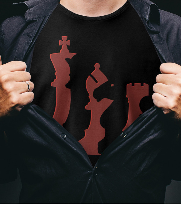 Hierarchy Chess Pieces King Queen Knight Rook T-Shirt