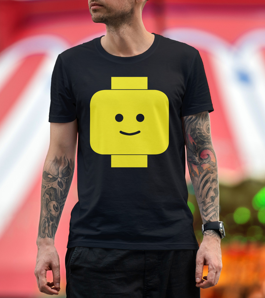 Smily Face Expression Yellow Lego Head T-Shirt