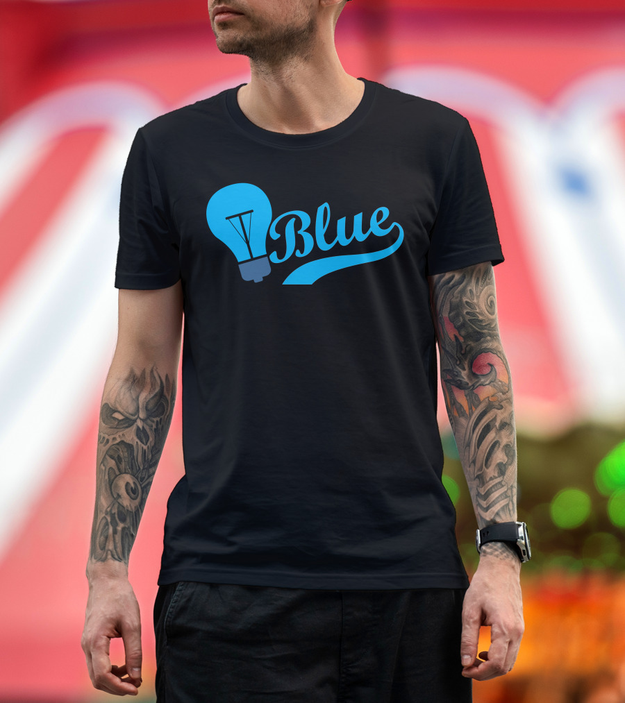 Light It Up Blue Lightbulb for Autism Awareness T-Shirt