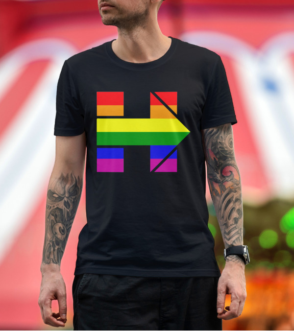 Premium T-Shirt: Hillary Rainbow Pride H Symbol with Arrow T-Shirt Hillary Rainbow Pride H Symbol with Arrow T-Shirt