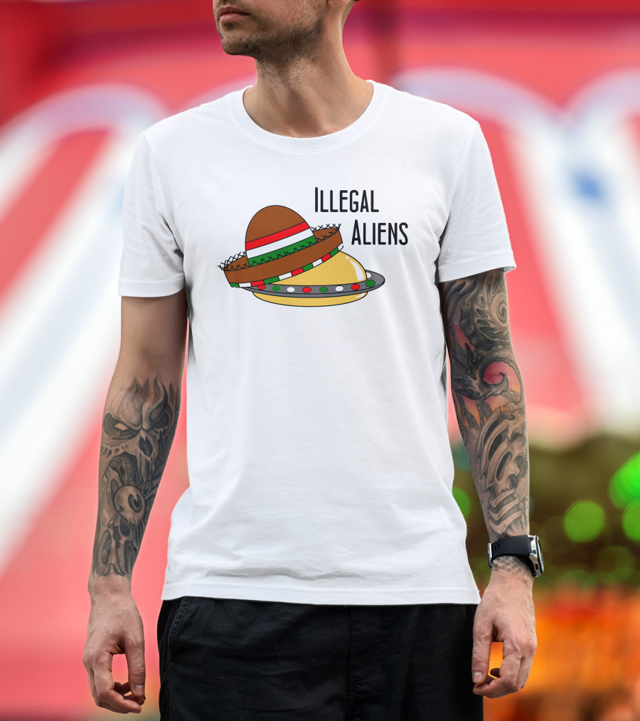 Illegal Aliens Sombrero UFO T-Shirt