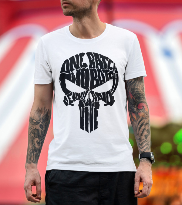 Premium T-Shirt: One Batch Two Batch Penny And Dime Skull Emblem T-Shirt One Batch Two Batch Penny And Dime Skull Emblem T-Shirt