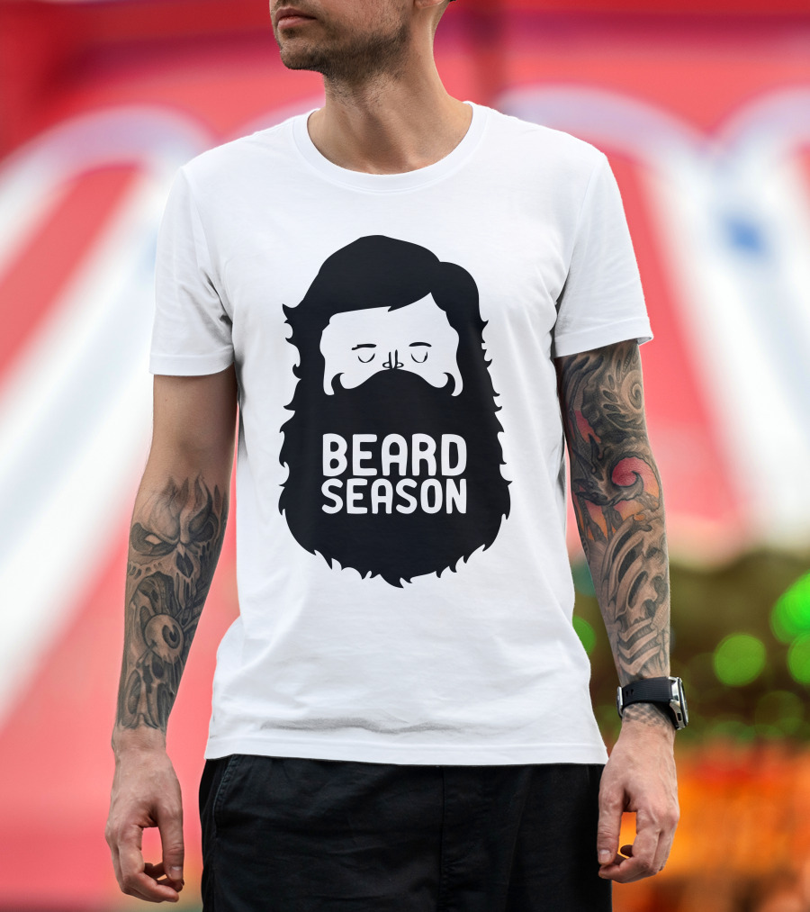 BEARD SEASON Silhouette Bearded Face T-Shirt