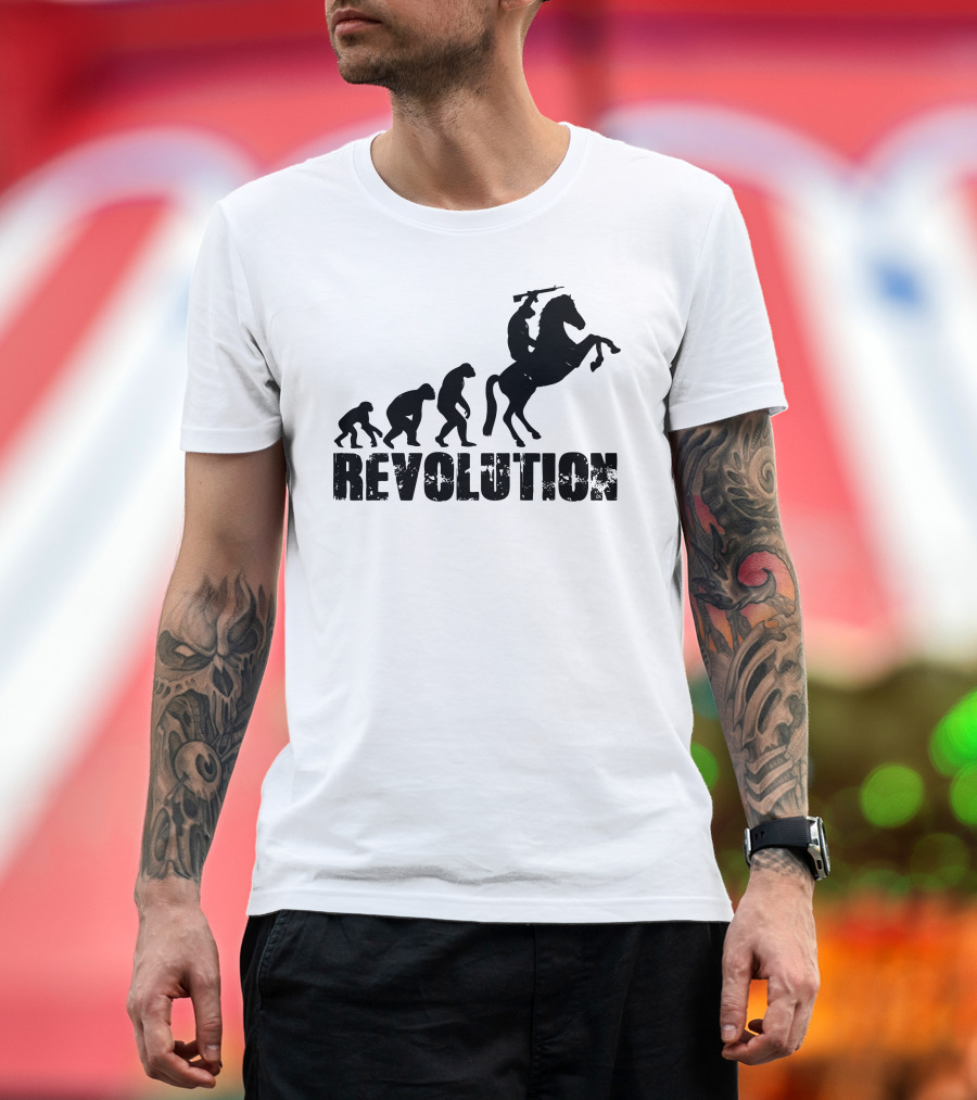 Revolution Evolution Silhouette on Horseback T-Shirt