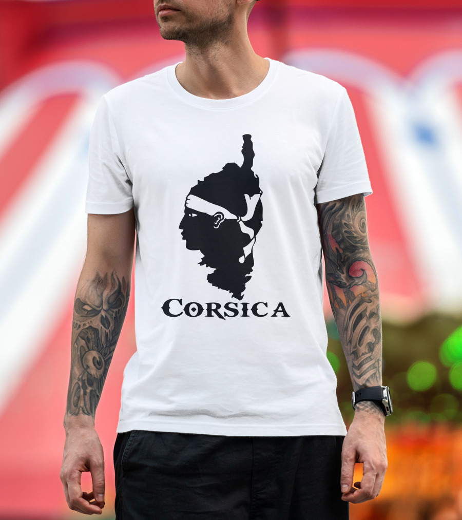 Corsica Head Silhouette Corsican Flag Emblem T-Shirt