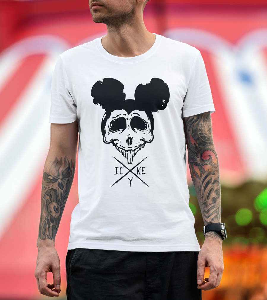 Dead Mouse Skull with Mickey Ears IX KE Y T-Shirt