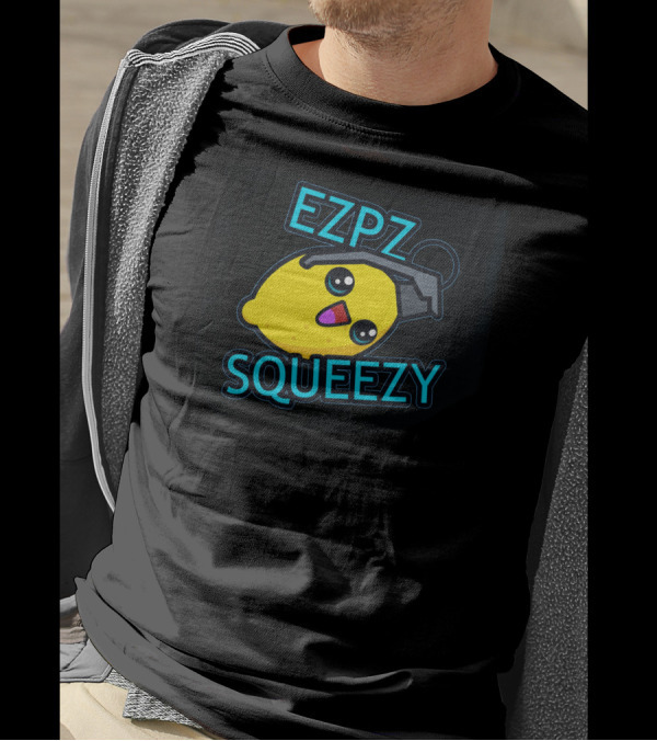 EZPZ Lemon Squeezy Cartoon Lemon With Graduation Cap T-Shirt