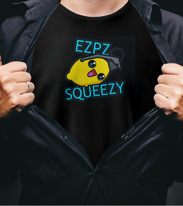 EZPZ Lemon Squeezy Cartoon Lemon With Graduation Cap T-Shirt
