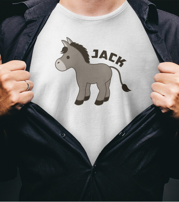 Jack The Lazy Donkey Graphic With Cartoon T-Shirt