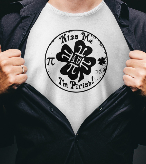 Kiss Me I'm Pi-rish Pi 3.14 Shamrock T-Shirt