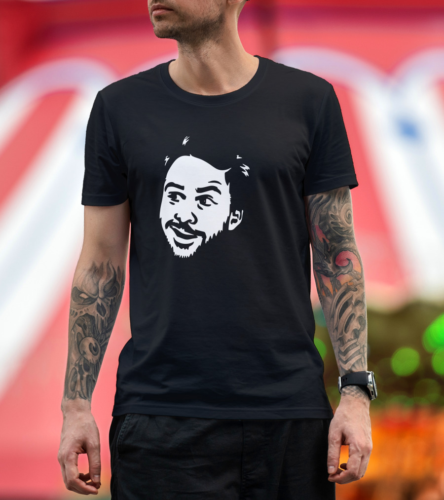 Wild Card Always Sunny Charlie Kelly Black and White Face T-Shirt