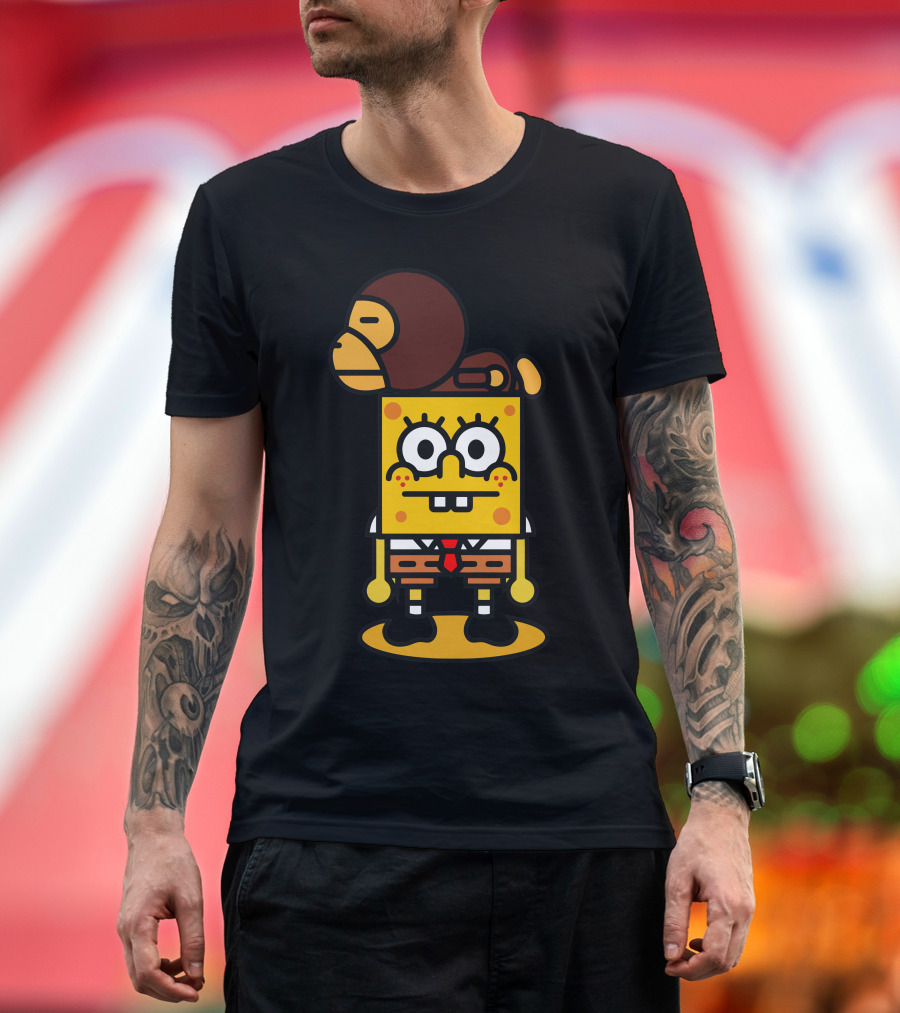BAPE SpongeBob Crossover Character Mashup T-Shirt