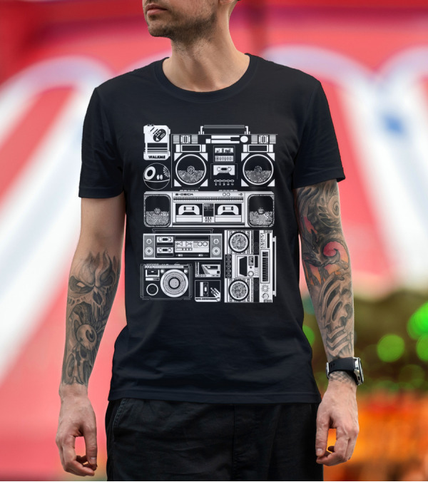 Premium T-Shirt: Walkman Boombox Retro Audio Collection T-Shirt Walkman Boombox Retro Audio Collection T-Shirt