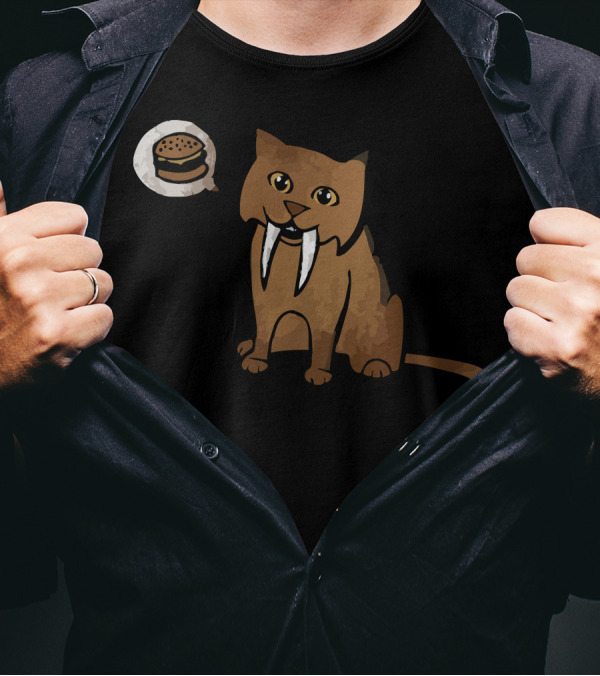 Sabertooth Can Haz Cheezburger Burger Dream Cat T-Shirt