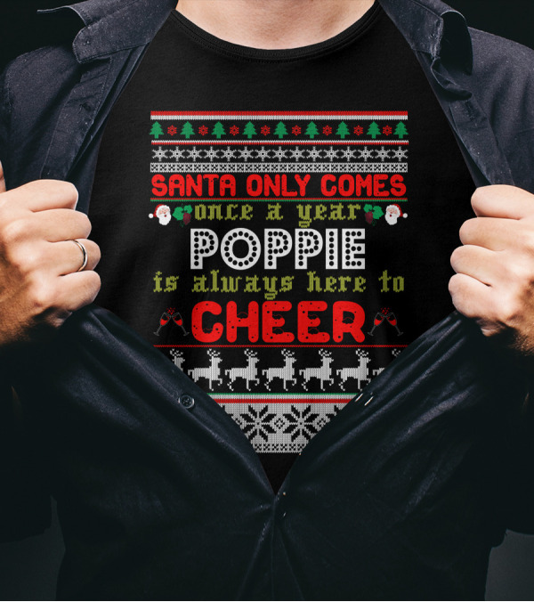 SANTA ONLY COMES ONCE A YEAR POPPIE IS ALWAYS HERE TO CHEER T-Shirt