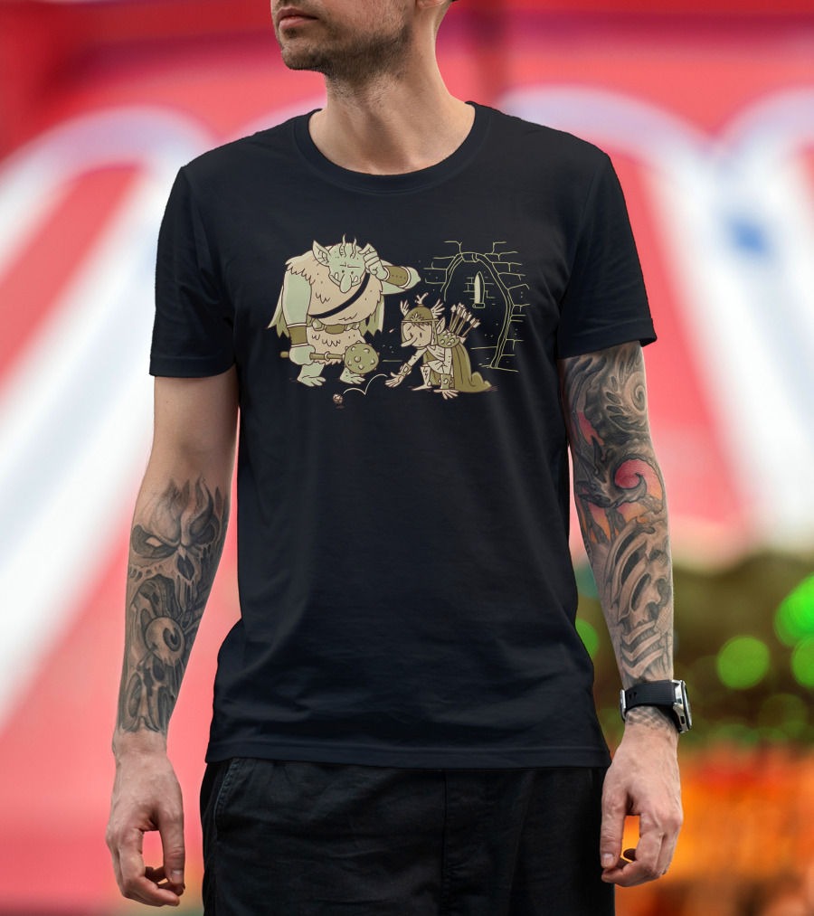 Saving Throw Dungeon Dice Adventure with Goblin and Elf T-Shirt