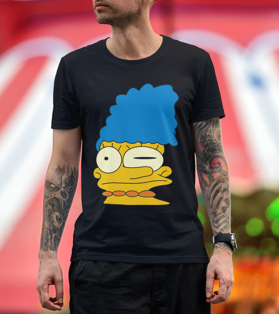Marge Simpson Smeared Face Meme T-Shirt
