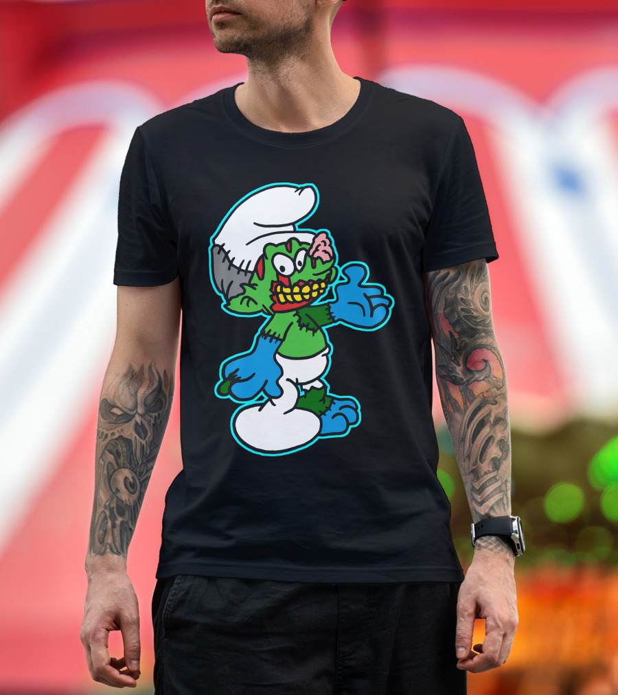 Smurf Zombie Horror Crossover Character T-Shirt
