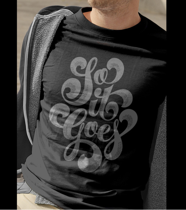 So It Goes Kurt Vonnegut Hand-Lettered Typography T-Shirt