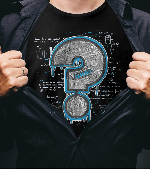 X Hell If I Know UMA Sci-Fi Question Mark Equation Doodles T-Shirt