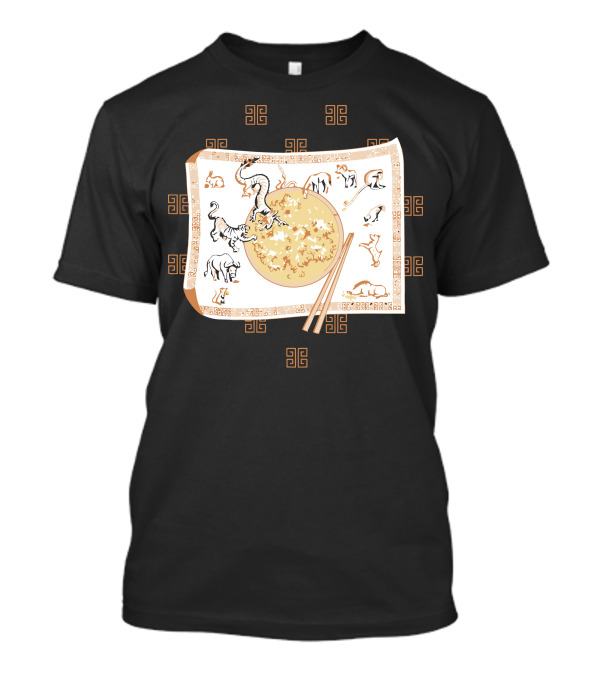 Year Of The Place Mat Zodiac Symbols And Chopsticks T-Shirt