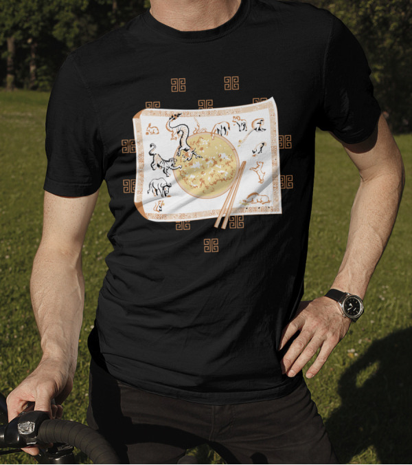 Year Of The Place Mat Zodiac Symbols And Chopsticks T-Shirt