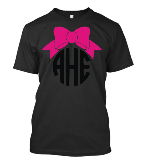 AHE Pink Bow Circle Monogram T-Shirt