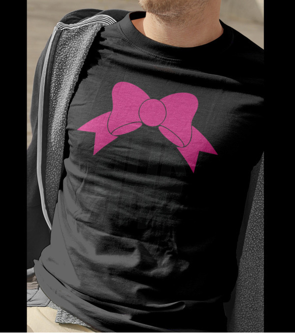 AHE Pink Bow Circle Monogram T-Shirt